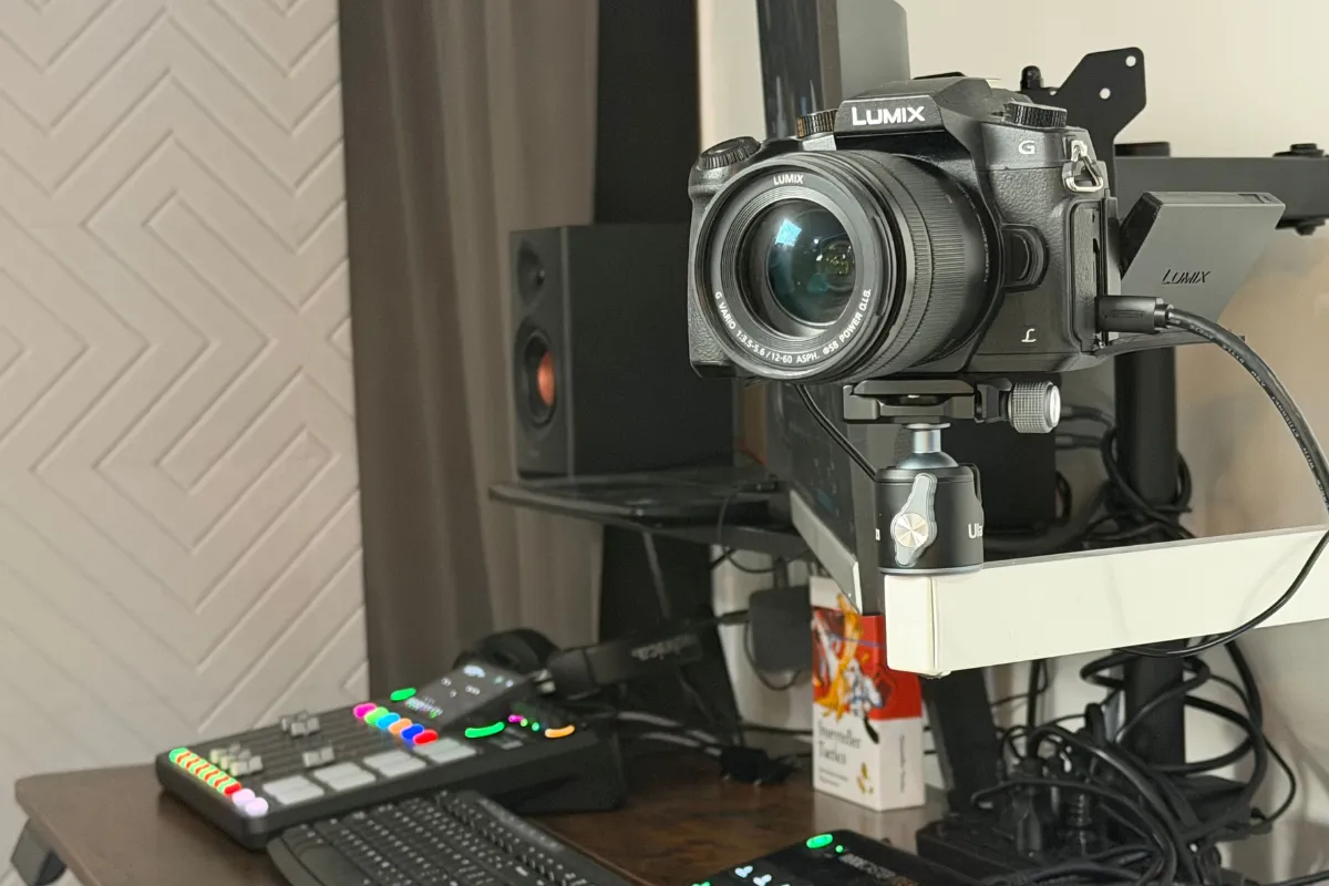 Lumix camera setup for professional podcast recording