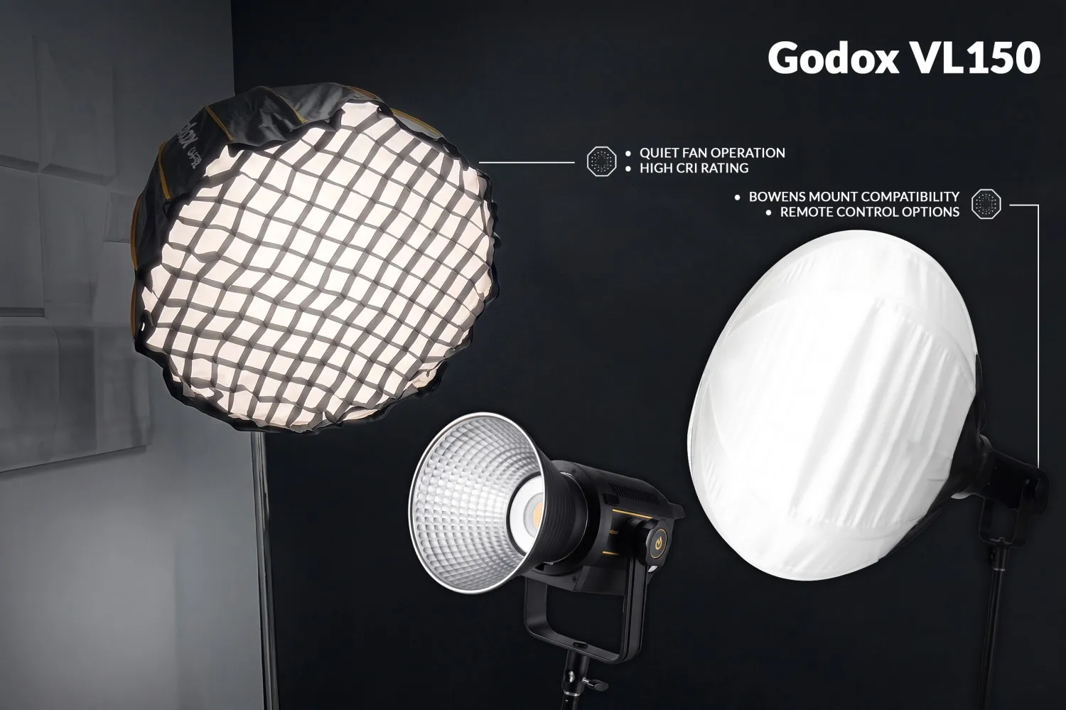 Godox VL150 professional podcast studio lighting